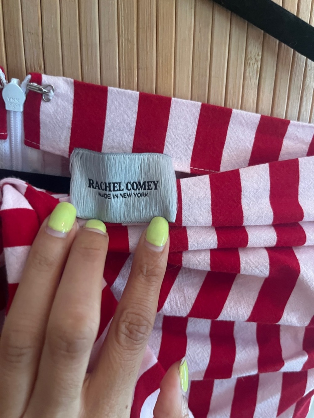 Rachel Comey Red & White Striped Front Tie - Picture 2 of 4